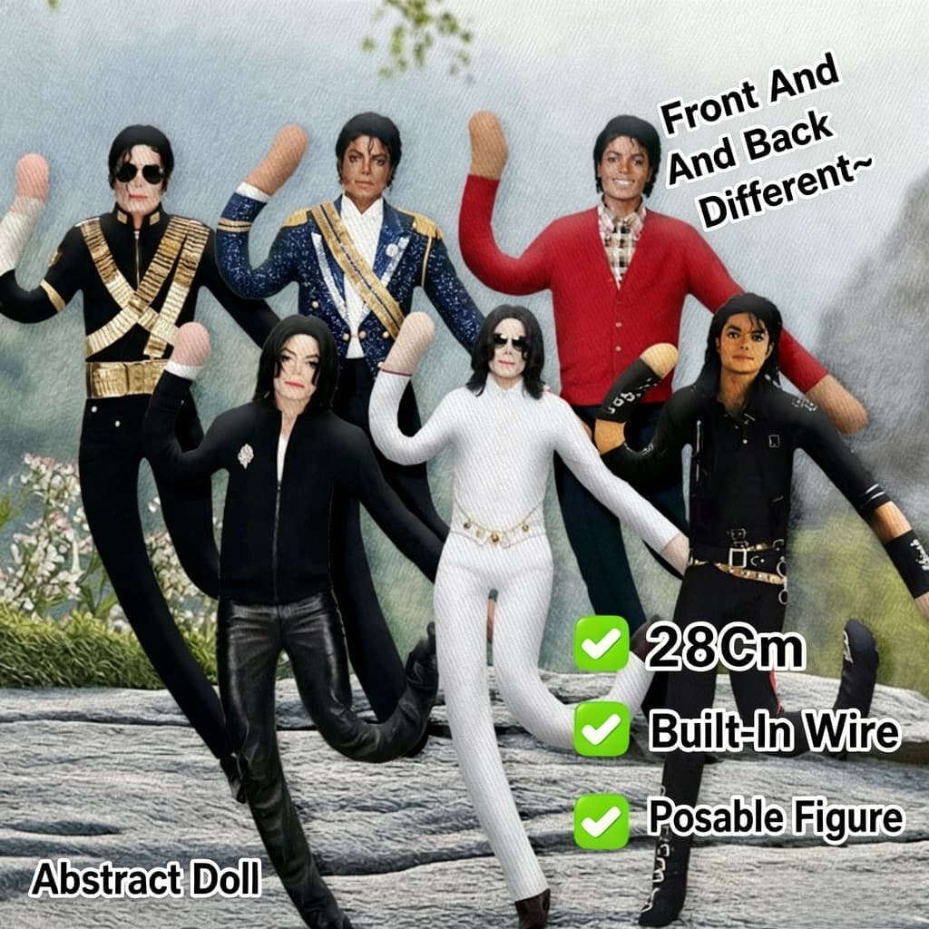 28 Cm MJ Abstrato Meme Posable Boneca Michael Jackson Fio Embutido Exibição Colecionável Presente
