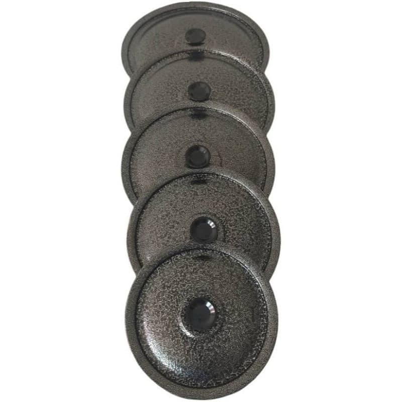 Kit Tampa De Aluminio Preto Craquado Para Jogo De Panelas Com Pegador 5 peças N° 16, 18, 20, 22 e 24