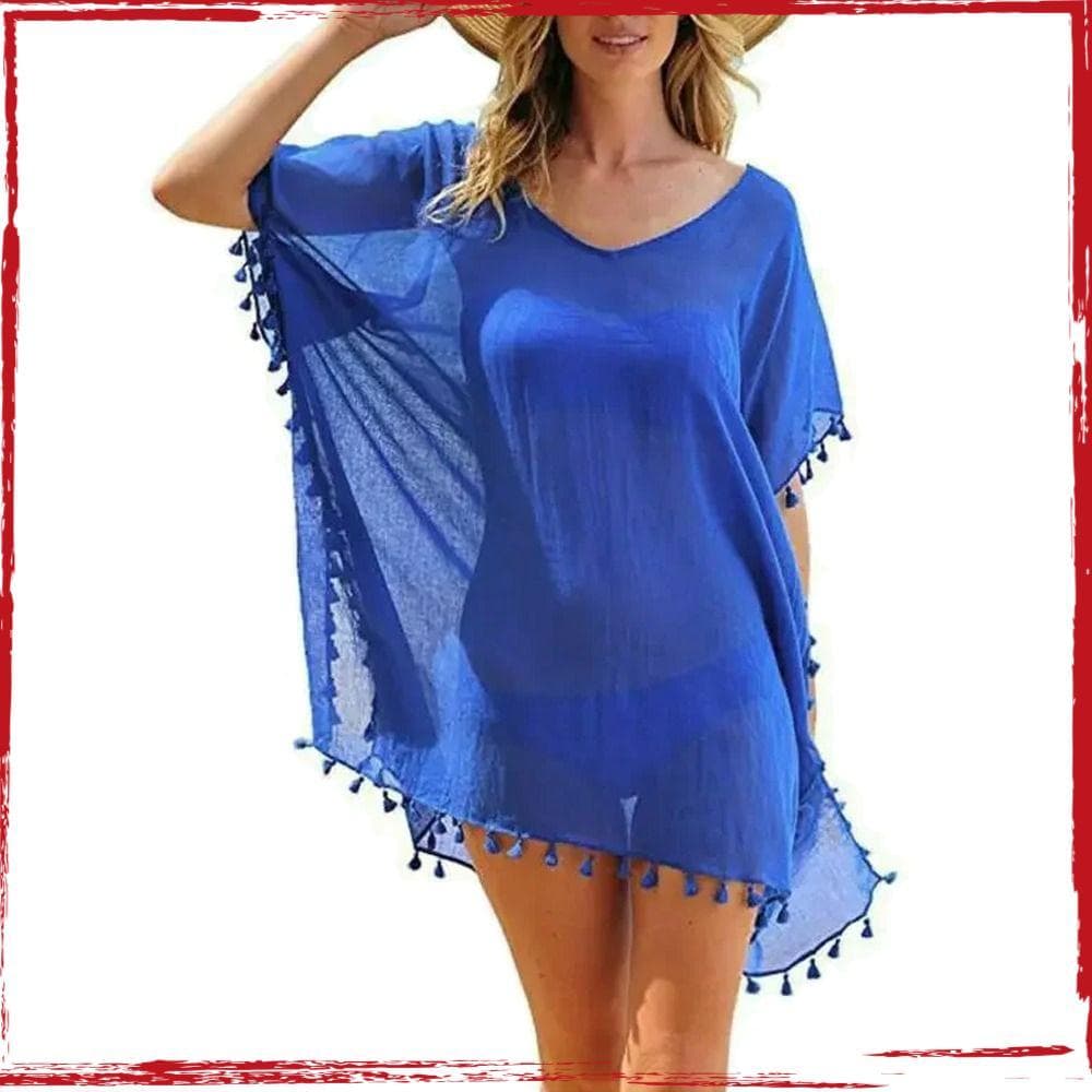 Vestido De Saída De Banho , Blusa Protetora Solar Solta Plus Size De Verão , Biquíni Com Decote Em V