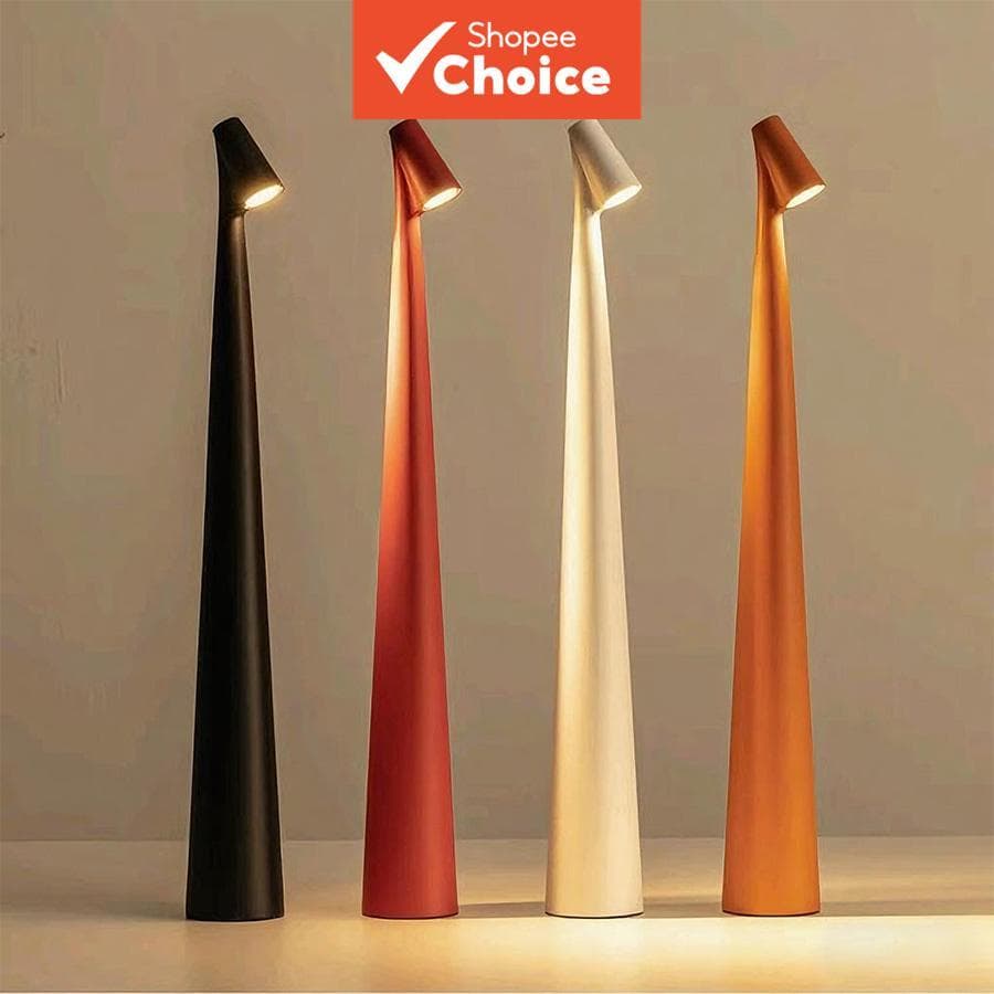 Luminária de Mesa Sem Fio Recarregável, Regulável com Controle por Toque, Lâmpada LED de Mesa, Alimentada por Bateria,