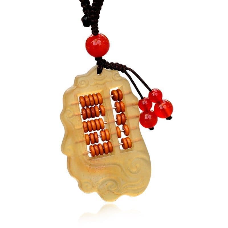 [14.000 pessoas coletaram] Chaveiro de Ábaco Dourado que Atrai Fortuna com Chifre de Ovelha, Ornamento de Chaveiro de Ág