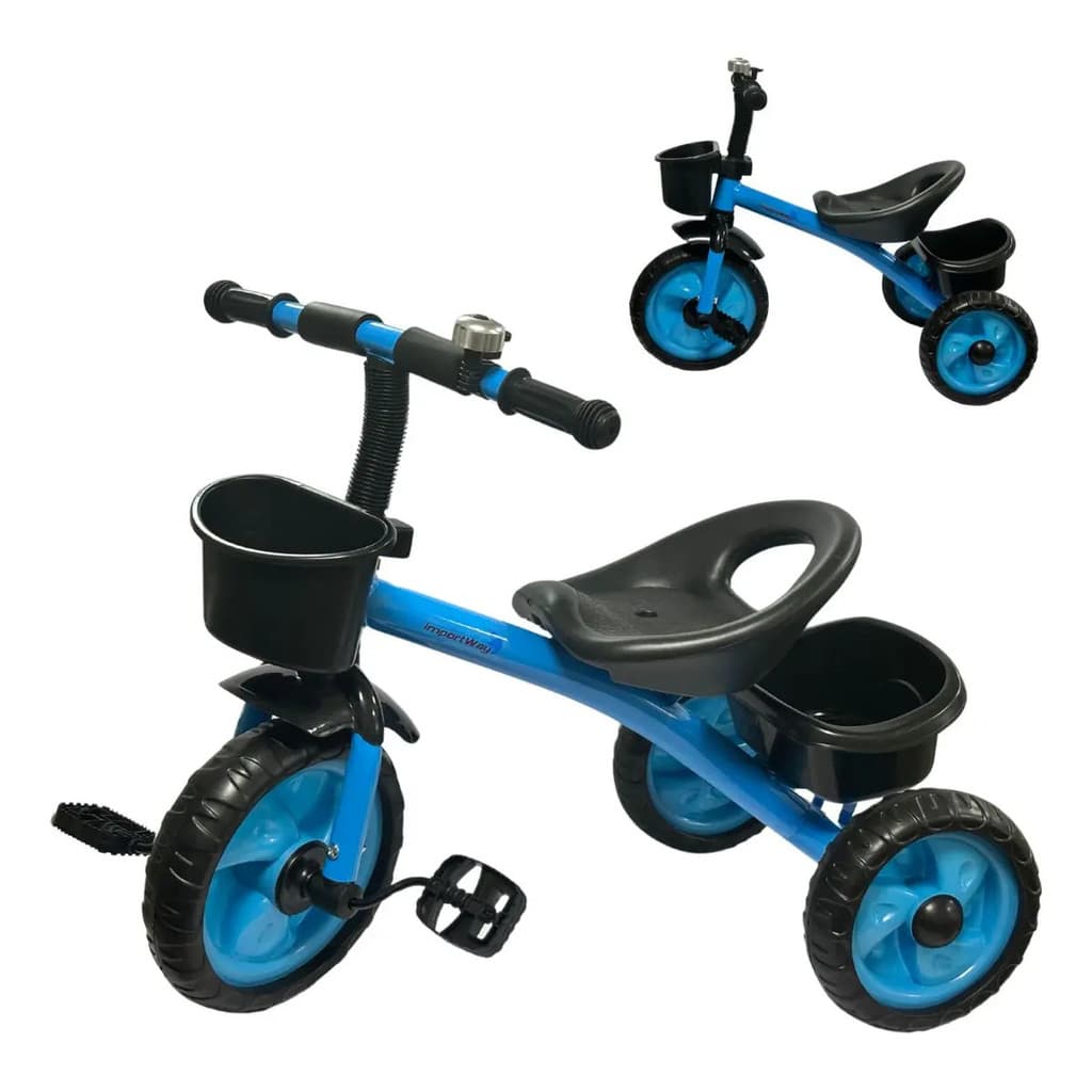 Triciclo Infantil Azul C/ Banquinho Confortável Importway