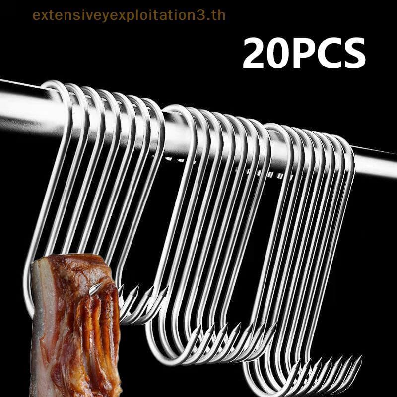 Casa EE 20 Peças De Aço Inoxidável Em Forma De S Ferramenta De Gancho Carne De Açougueiro Para Chien Churrasco Salsicha