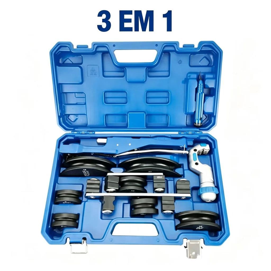Kit Curvador de Tubos de Cobre e Alumínio com Cortador 1/4" a 7/8" e Rebarbador Hiatsu CT-999