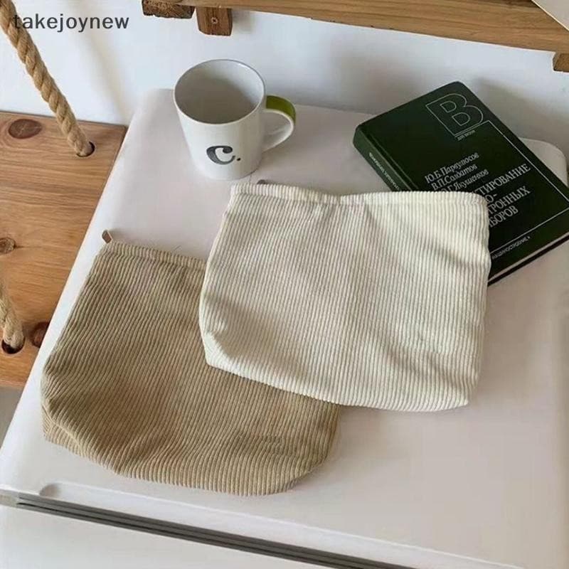 [takejoynewBR] Bolsa De Maquiagem De Viagem De Veludo Portátil Armazenamento Multifuncional Para Mulheres Grande Capacid