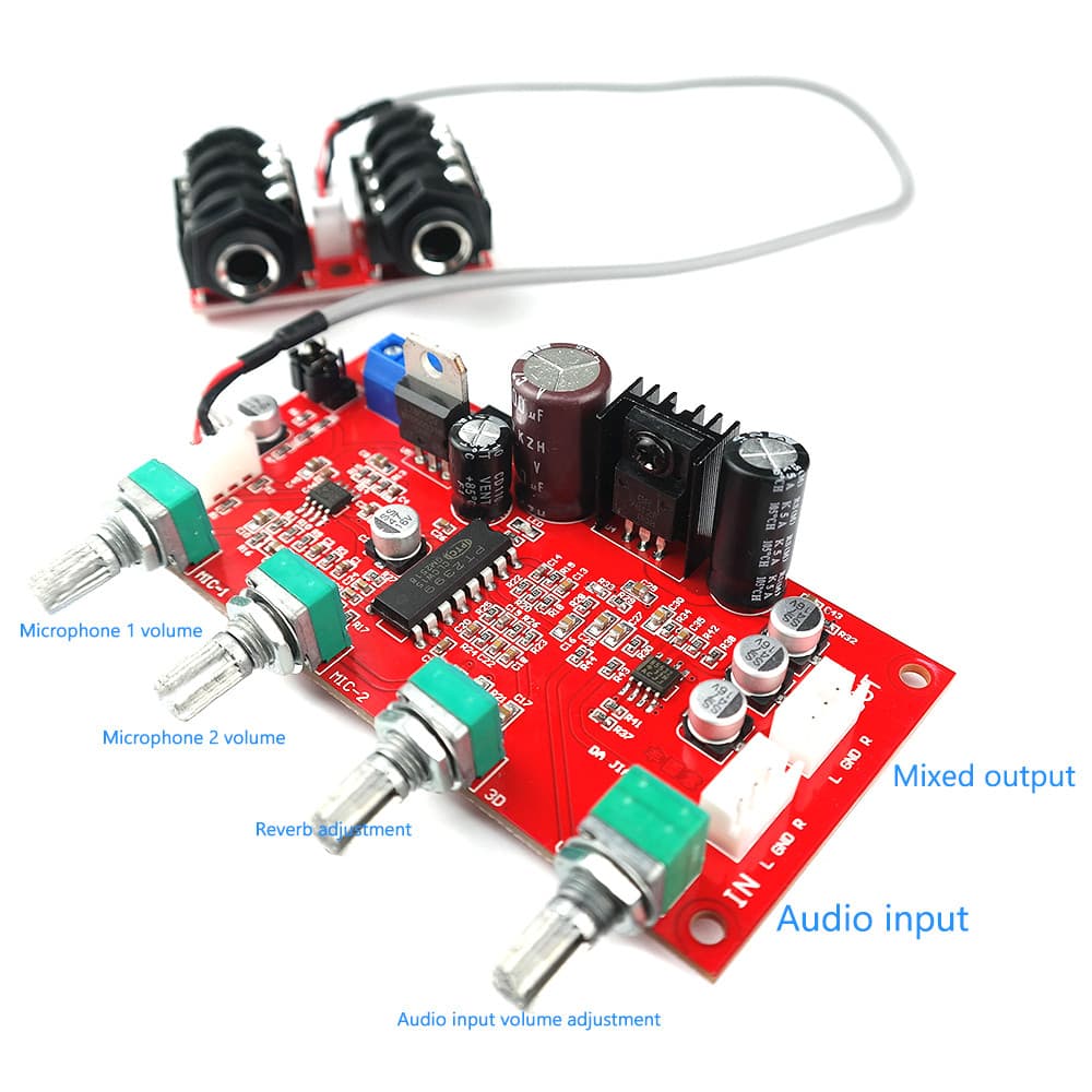 Placa Amplificadora De Microfone Digital DC 7V 24V PT2399 , De Karaokê , Pré-Amplificador De Reverberação