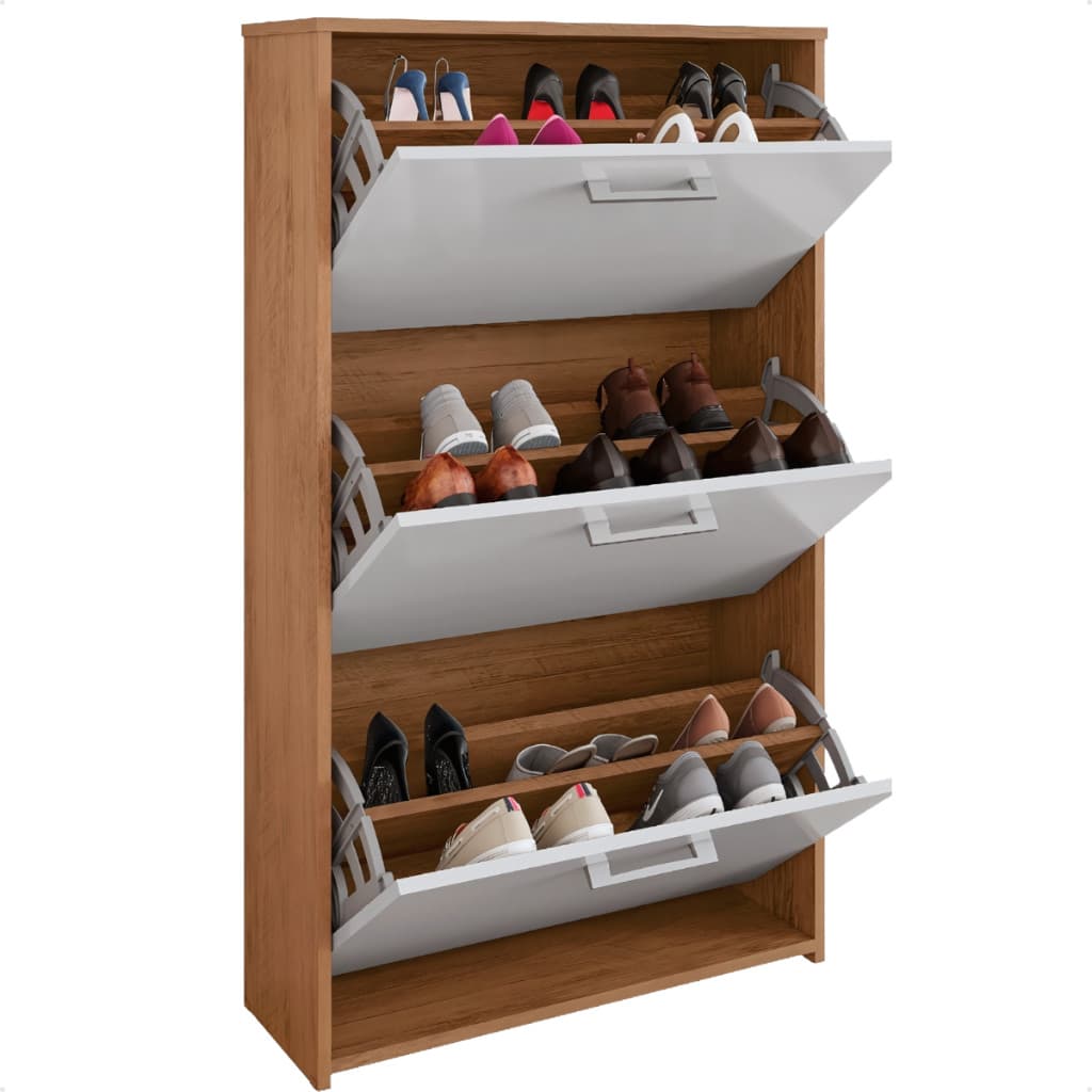 Armário Sapateira Moderna com 3 Portas – Perfeita para Organizar Calçados e Objetos no Quarto ou Hall de Entrada