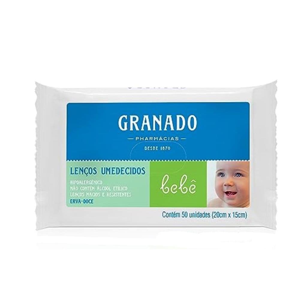 Lenço Toalhas Umedecidas Erva-Doce Granado 50 Unidades