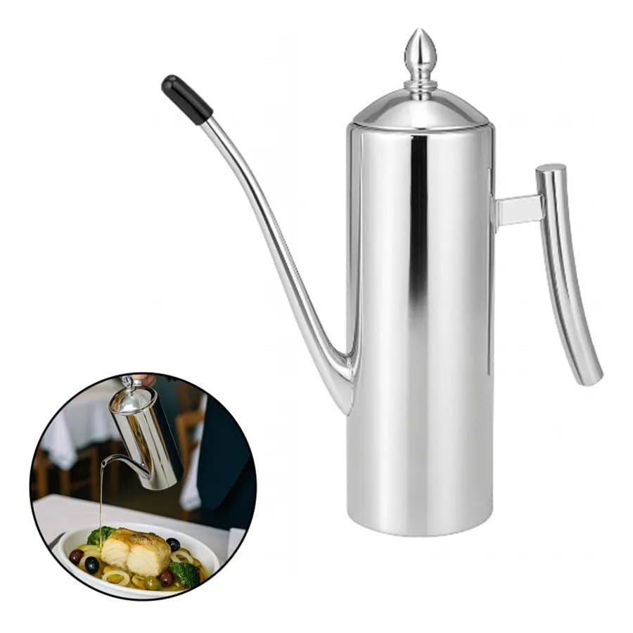 Galheteiro Inox Porta Azeite Suporte 1 Litro Chaleira Fria