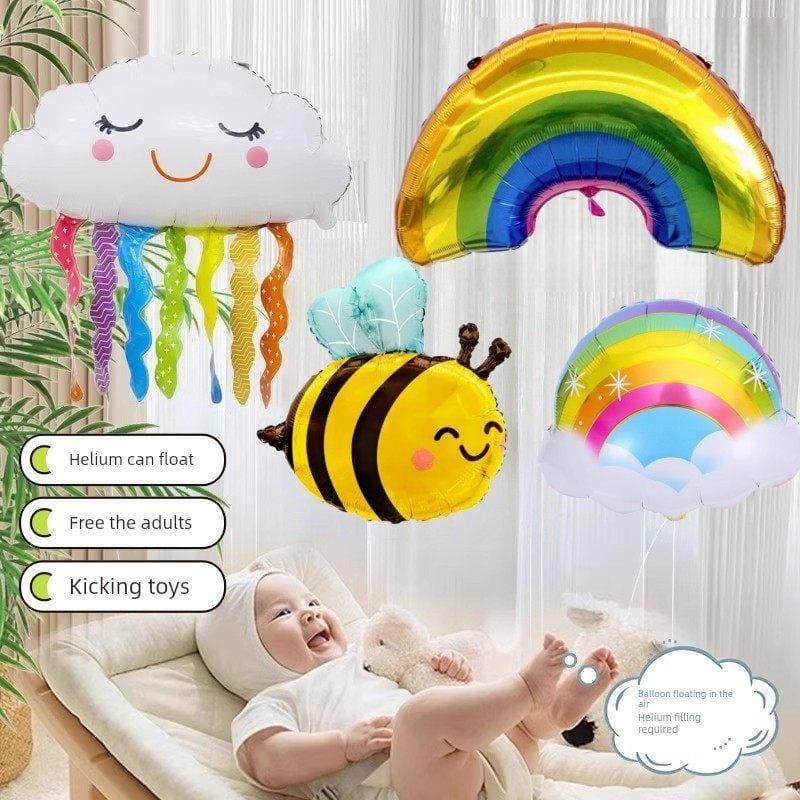 Balão crianças não-tóxico dos desenhos animados arco-íris nuvem flutuante bebê filme de alumínio inodoro bebê Leggings m