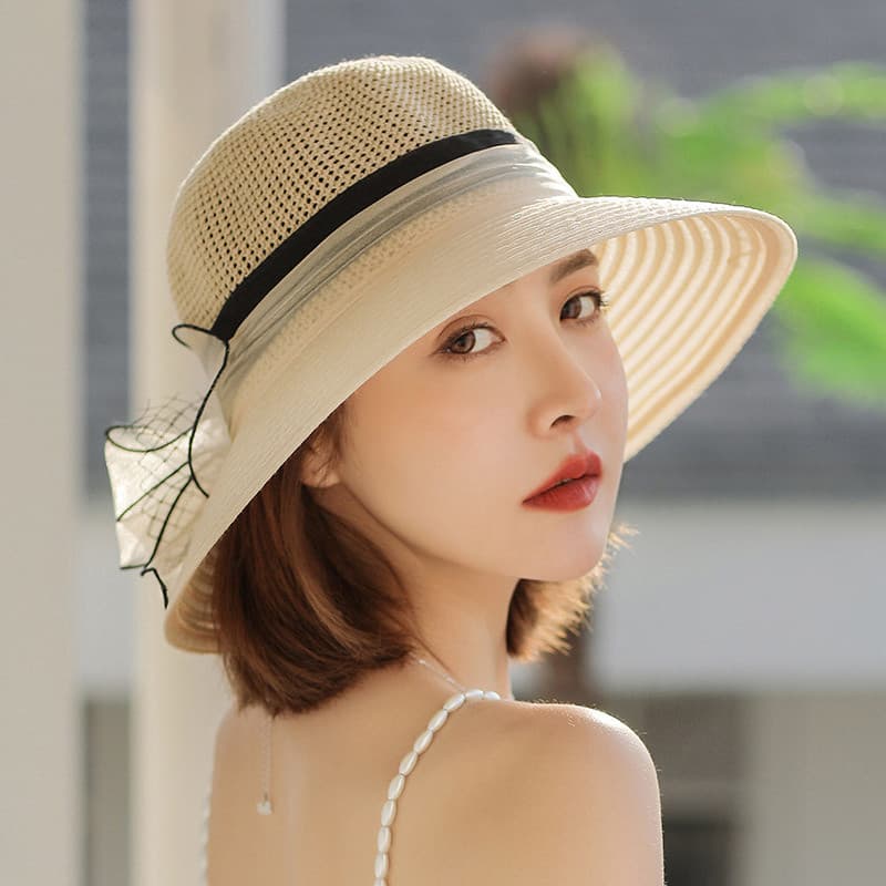 Guarda-sol protetor solar chapéu de palha chapéu de sol feminino 2026 novo estilo outono inverno moda praia chapéu peque