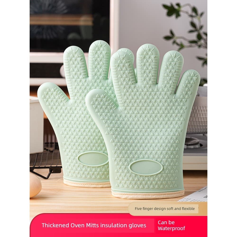 Luva térmica cozinha Silicone anti queimadura Luvas de forno Luvas de isolamento térmico anti-escaldante Silicone cozinh