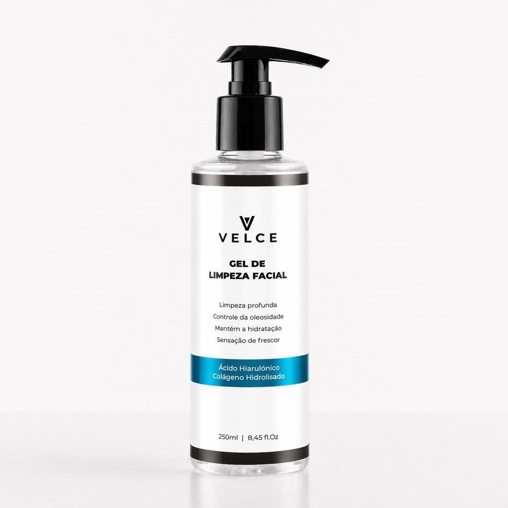 Gel de Limpeza Facial Velce Ácido Hialurônico + Colágeno Hidrolisado - Limpeza profunda e Reparação
