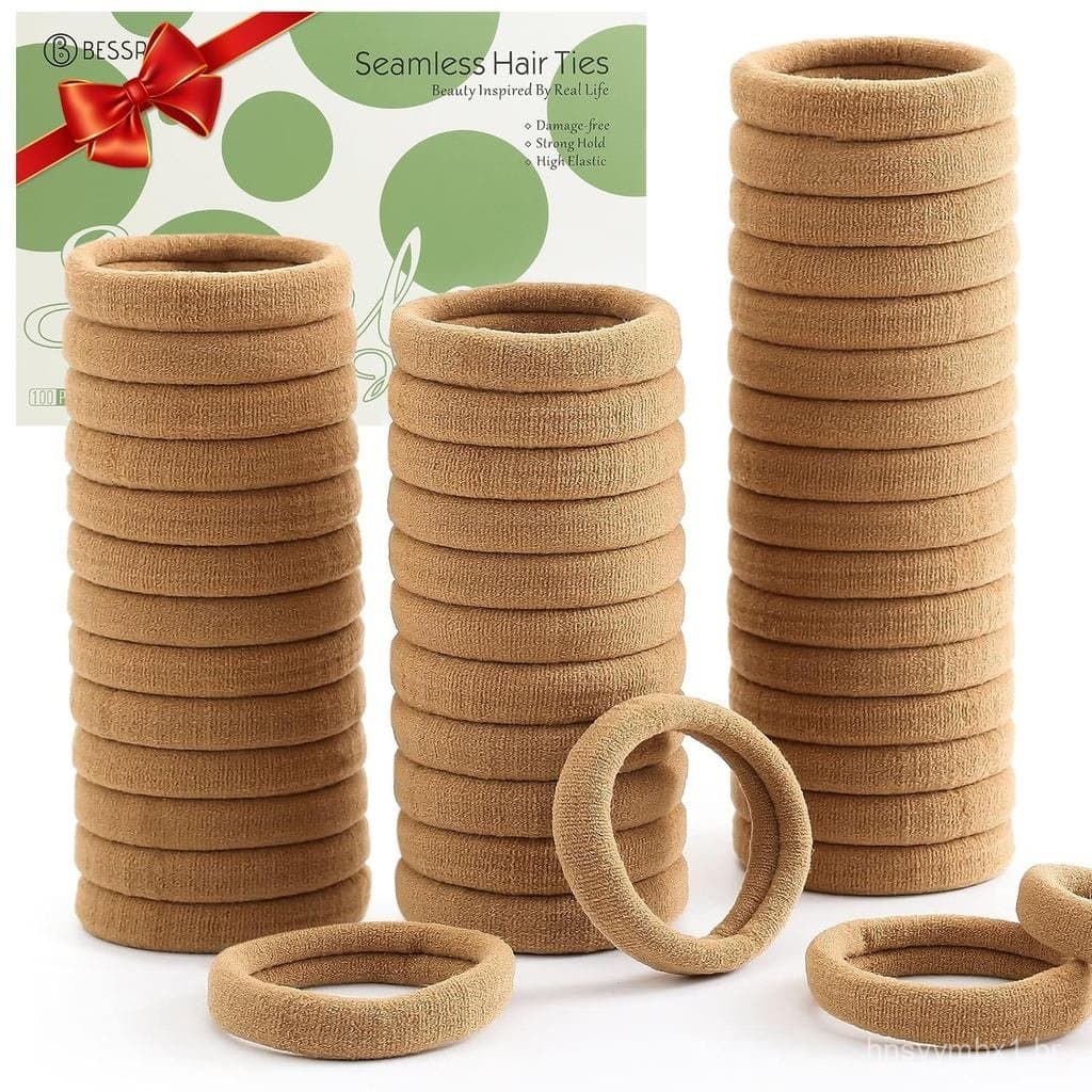 100 Elásticos de Cabelo Grossos e Sem Costura, Acessórios para Cabelo, Não Danificam Cabelos Grossos, Presente de Natal