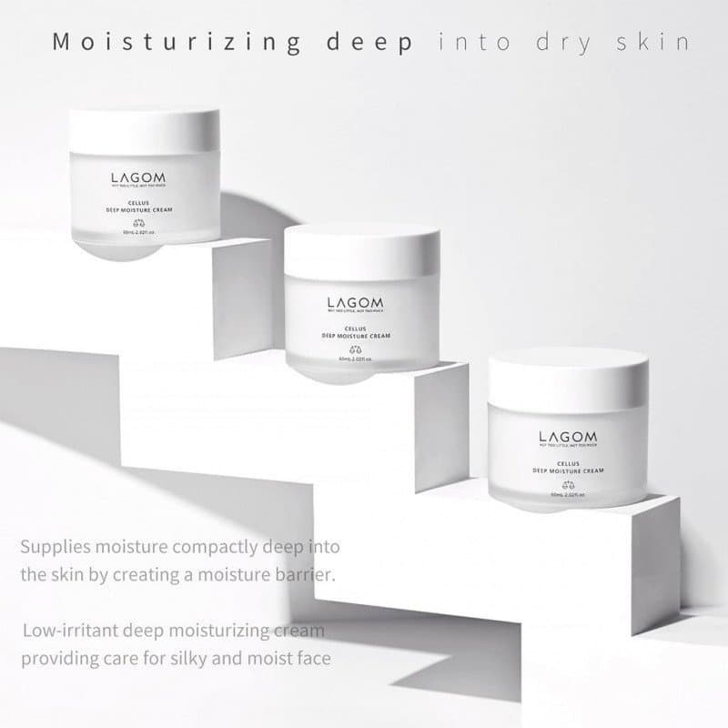 Hidratante LAGOMCellusDeepMoisture com Ceramida e D-Pantenol (B5), Hidratante, Nutritivo, Protetor, 2.02 FlOz