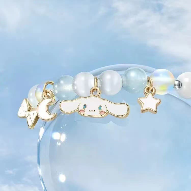 Pulseira de cristal de cachorro canela meninas verão namoradas pulseira ins nicho All-Match pulseira presente de anivers