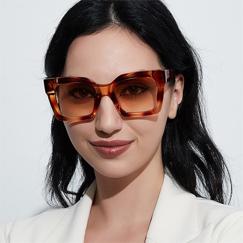 Moda Oversized Quadrado Óculos De Sol Feminino Retro Geléia Verde Tons UV400 Tendência Masculino Cinza Chá Gradiente