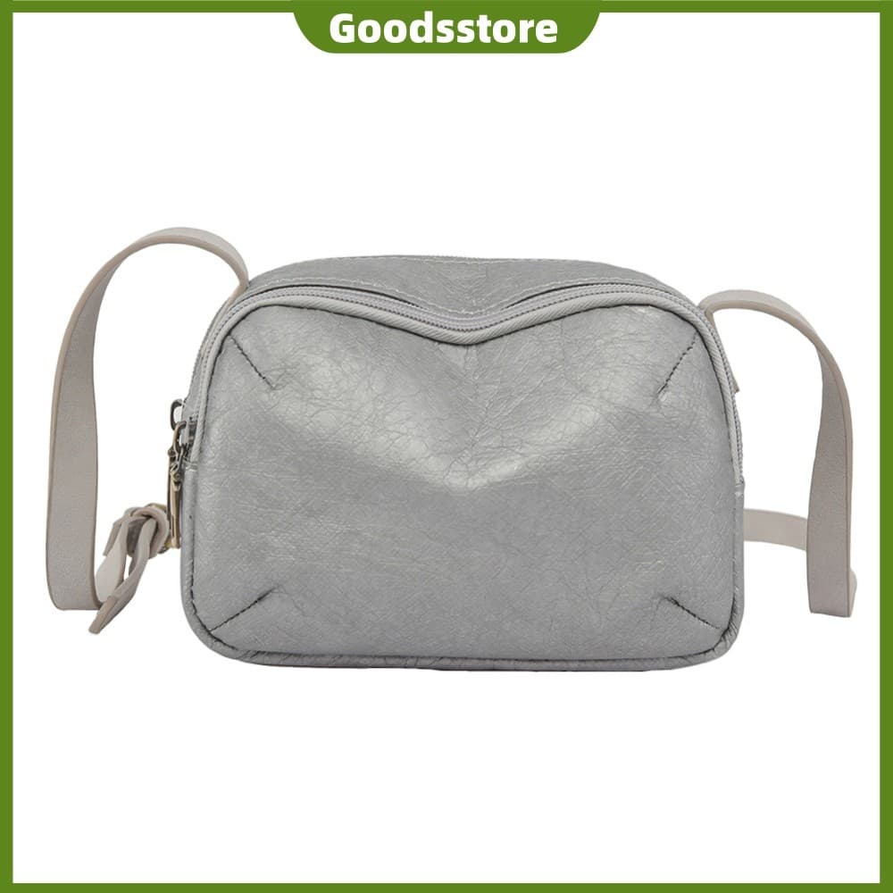 Bolsa De Ombro Simples Casual Dupont Paper Lady Messenger Bag Para Compras (Prata) [Goodsstore.br]