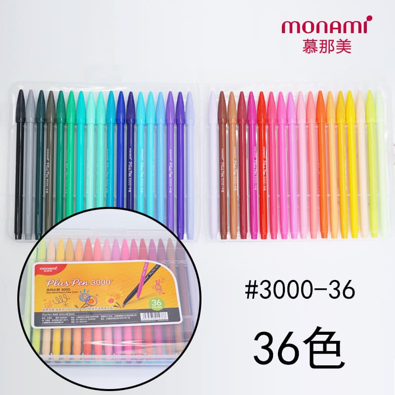 Munami 3.000 Conjunto Caneta Aquarela Caneta de Fibra Cor Gel Caneta monami Gancho Linha Pintada à Mão Escrita 0.38mm