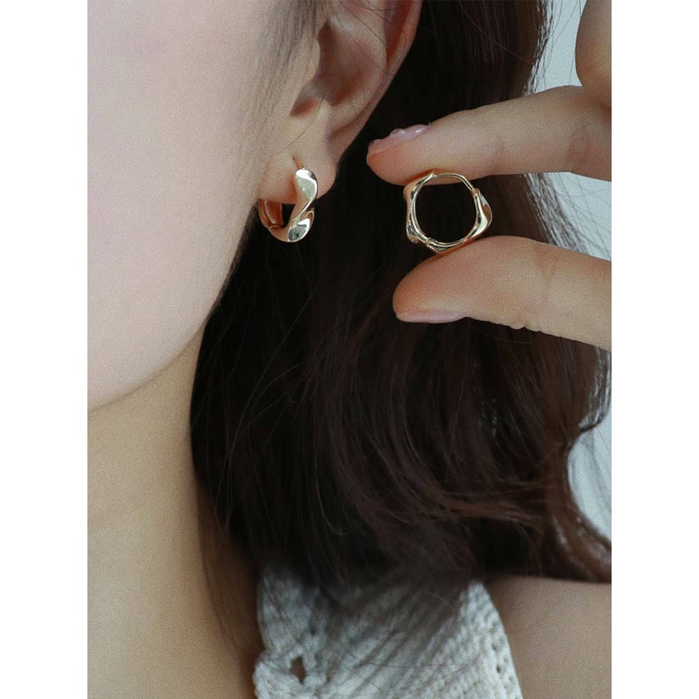 | kit brinco aço inoxidável | 【cartelas de brincos feminino】 ☆Textura Irregular brincos geométricos feminino S925 prata
