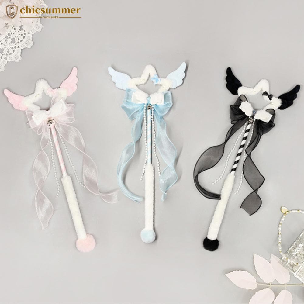 CHICSUMMER 43CM Estrela Fada Varinha Mágica Lolita Princesa Anime Cosplay Prop Bonito Rosa Fantasia Acessórios Para Meni