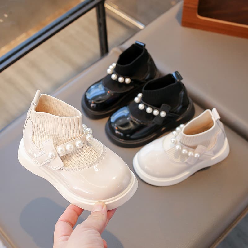 Outono inverno novo estilo menina estilo britânico botas de menina meias da moda botas curtas do bebê sola macia botas d