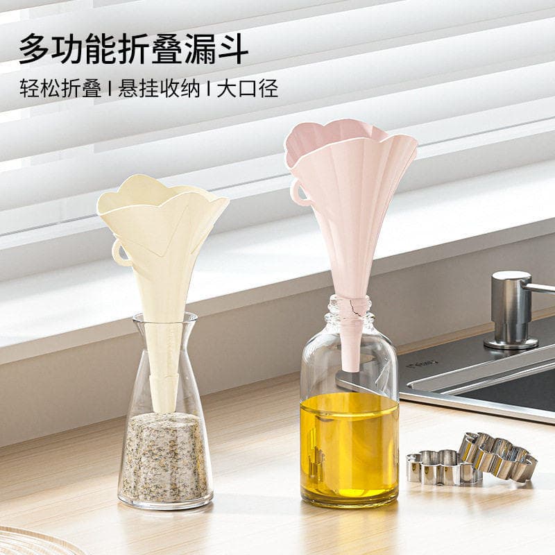 Criativo dobrável Mini funil de grande diâmetro suprimentos de cozinha funil de Silicone doméstico dispensador de líquid