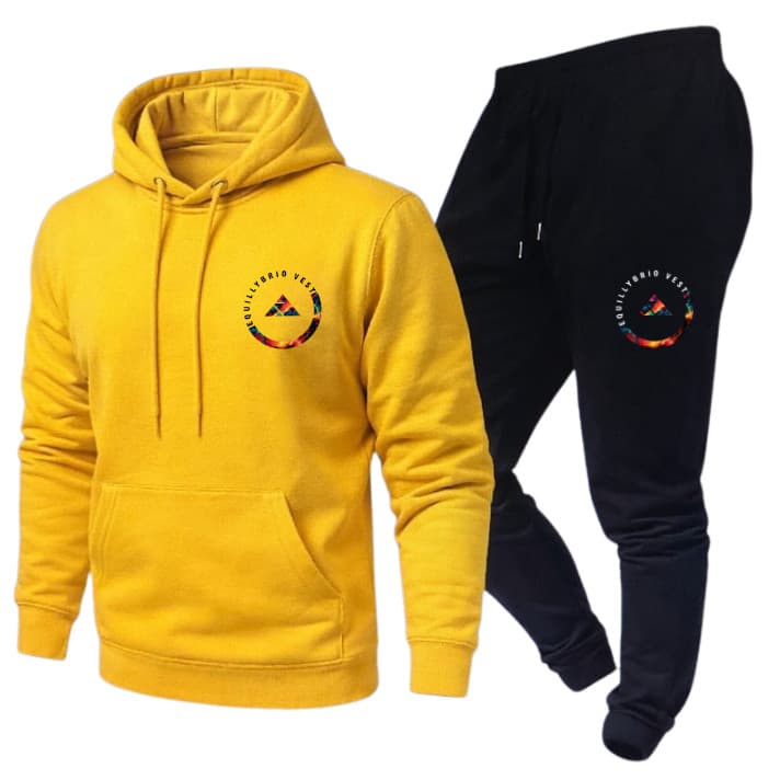 Conjunto Moletom Equillybrio Circulo Canguru Calça Básico Casual conforto
