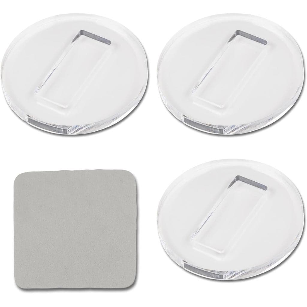 Conjunto de 3 Protetores Transparentes de 4" para Rodízios de Piano (com Pano de Limpeza) para Pianos de Cauda e Pianos