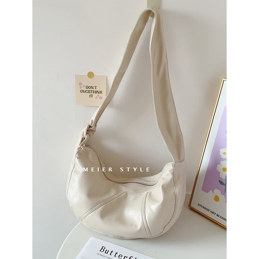 Ins simples saco de bolinho de couro macio estilo preguiçoso alça de ombro larga bolsa mensageiro bolsa de viagem bolsa