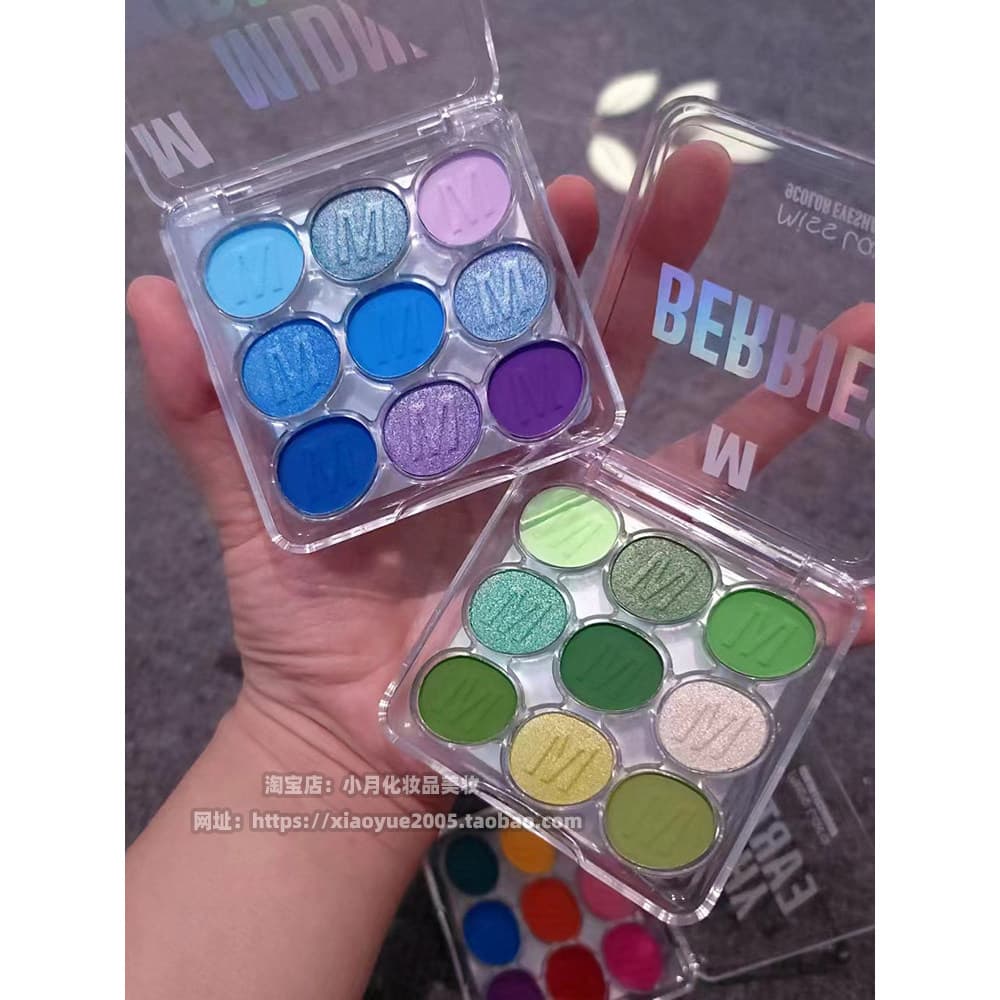 Maquiagem de palco profissional multicolorido azul paleta de sombra azul escuro luz céu azul fosco perolado estudante co