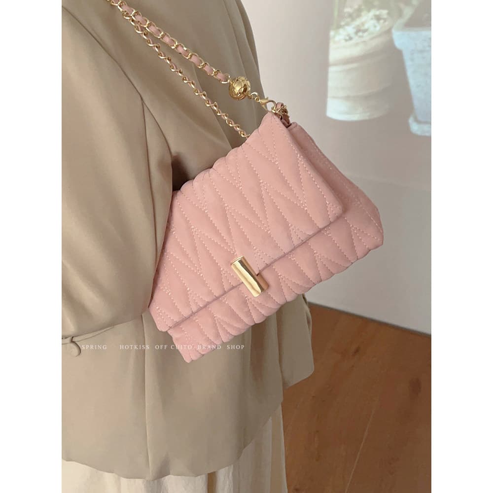 Bolsa bolsa feminina Bolsa feminina nicho de um ombro High-End losango bolsa Crossbody