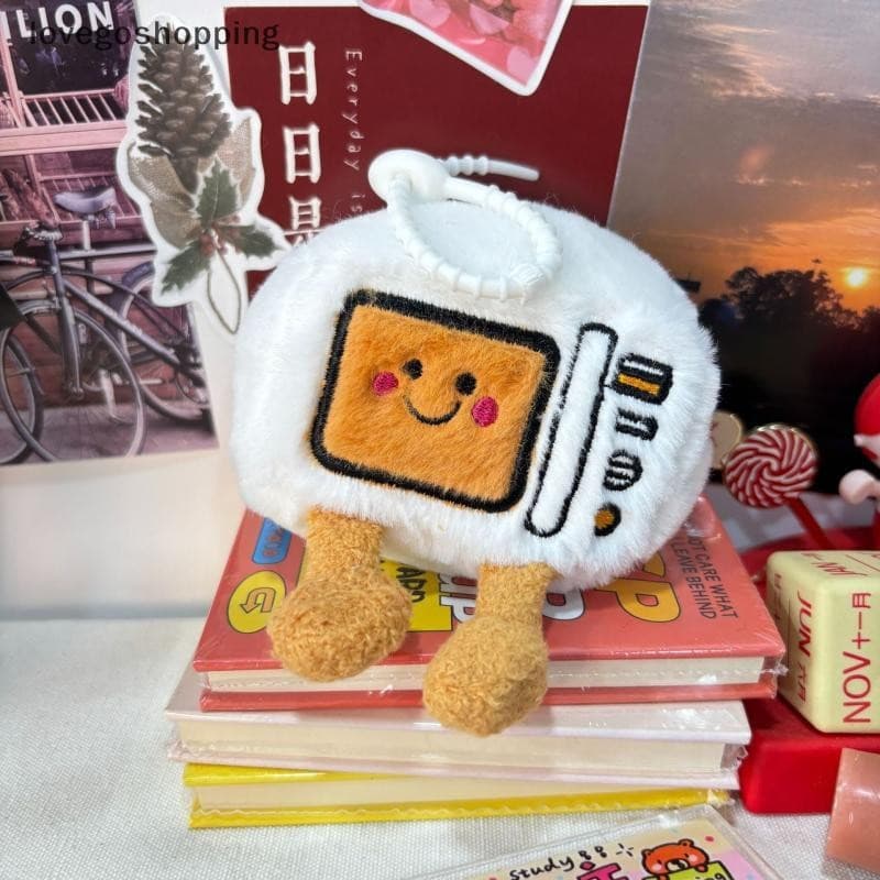 [lovego] Chaveiro De Brinquedo De Pelúcia Para Forno De Micro-Ondas Fofo Desenho Animado Macio Boneca Pingente Carro Moc