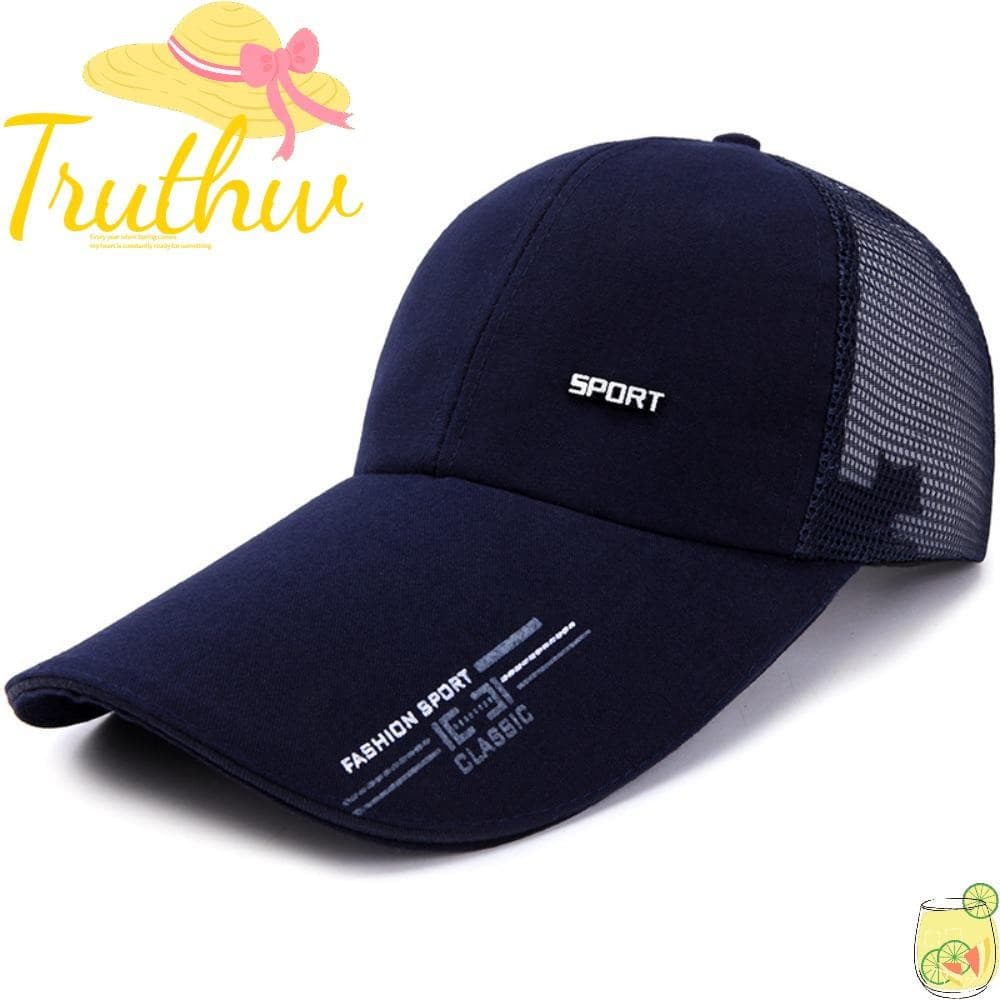 Viseira TRUTHW , Boné De Beisebol Respirável De Aba Longa , Chapéu Casual Simples Ajustável Para Guarda-Sol Ao Ar Livre