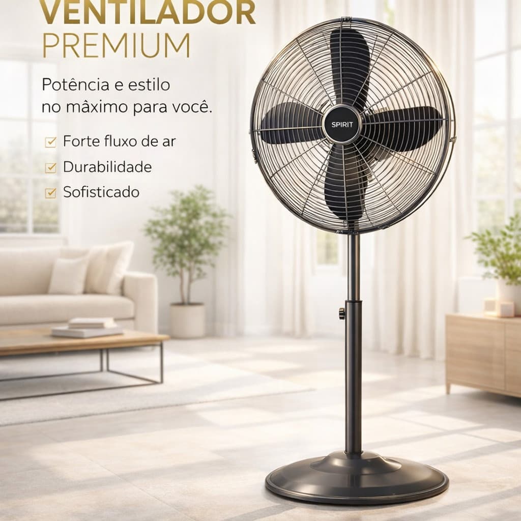 Ventilador de Coluna SPIRIT 40cm Retrô com Regulagem de Altura
