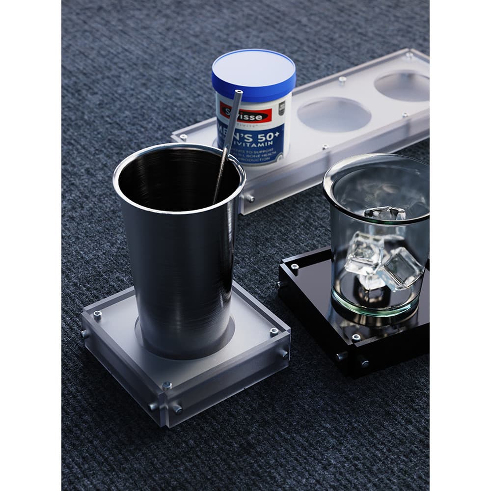 XEMO porta-copos acrílico anti-escaldante, tapete de isolamento térmico, textura fosca, suporte para copo de chá de escr
