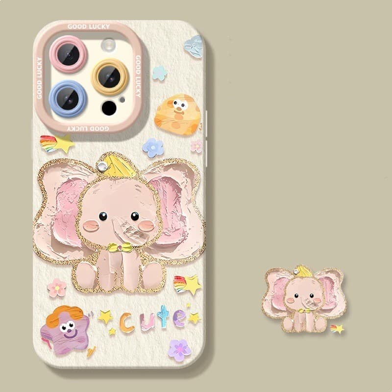 Elefante de pintura a óleo adequado para Apple 16promax capa de telefone iphone15 criativo 15 capa de telefone 14Pro des