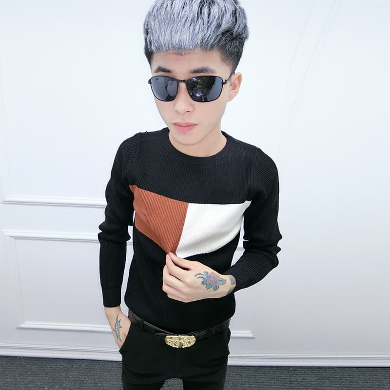 Espírito Social cara camisola outono inverno masculino em torno do pescoço interior manga longa versão coreana na moda m