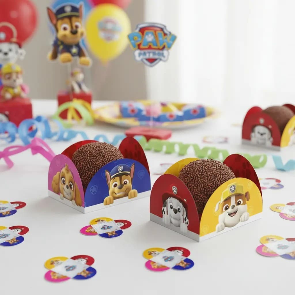 50 Forminhas Doces Brigadeiro Patrulha Canina Festa Infantil