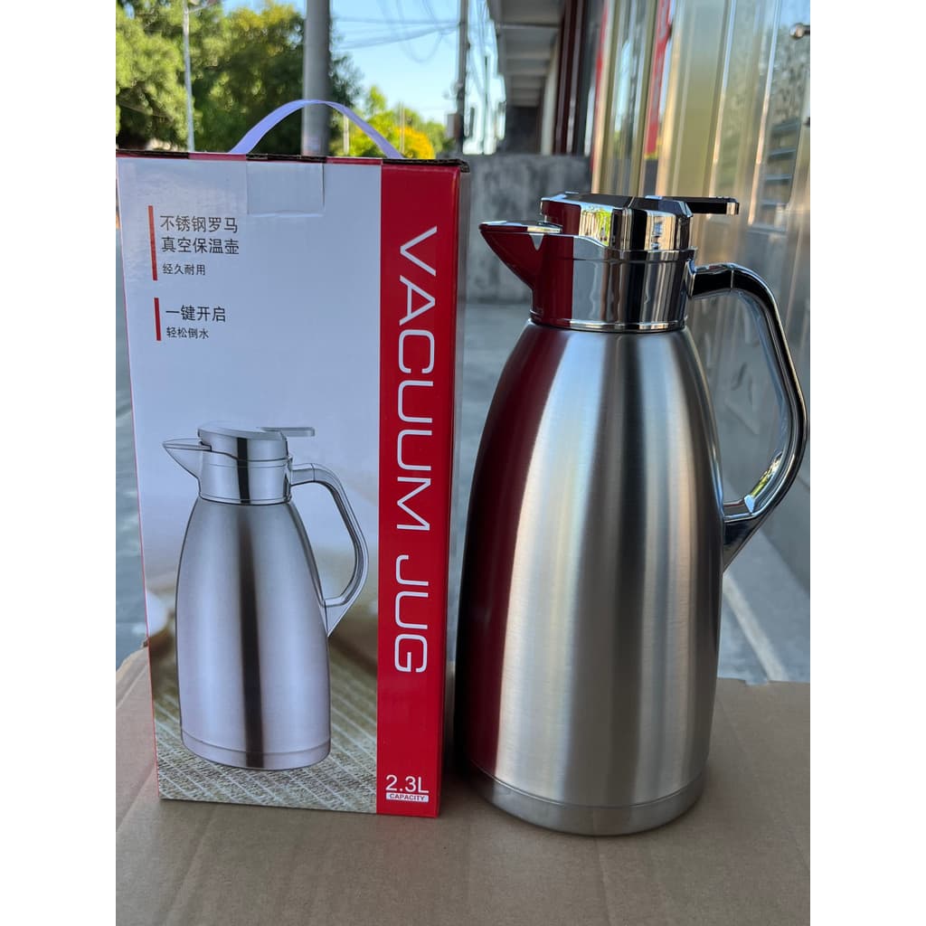 Garrafa térmica de aço inoxidável 304, garrafa térmica doméstica de grande capacidade 2.3L a vácuo para escritório, Hote