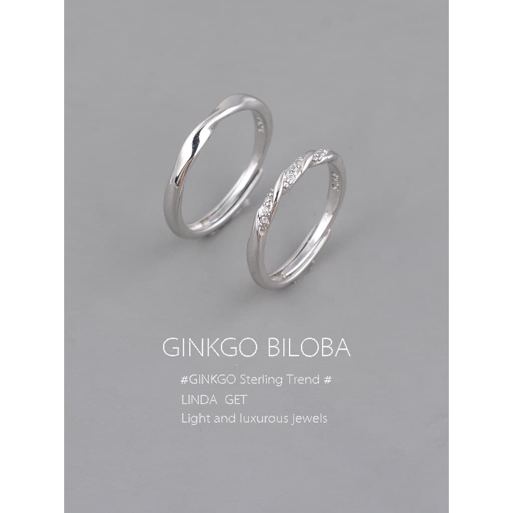 berloque prata 925 anel de prata 925 original anel prata 925 feminino 925 prata esterlina Mobius anel casal luz luxo nic