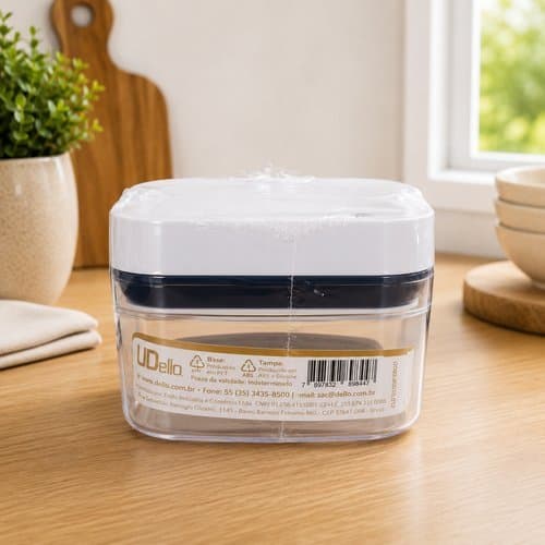 Pote Hermetico Retangular Armazenamento Alimentos 500ml Tampa Pumps Silicone