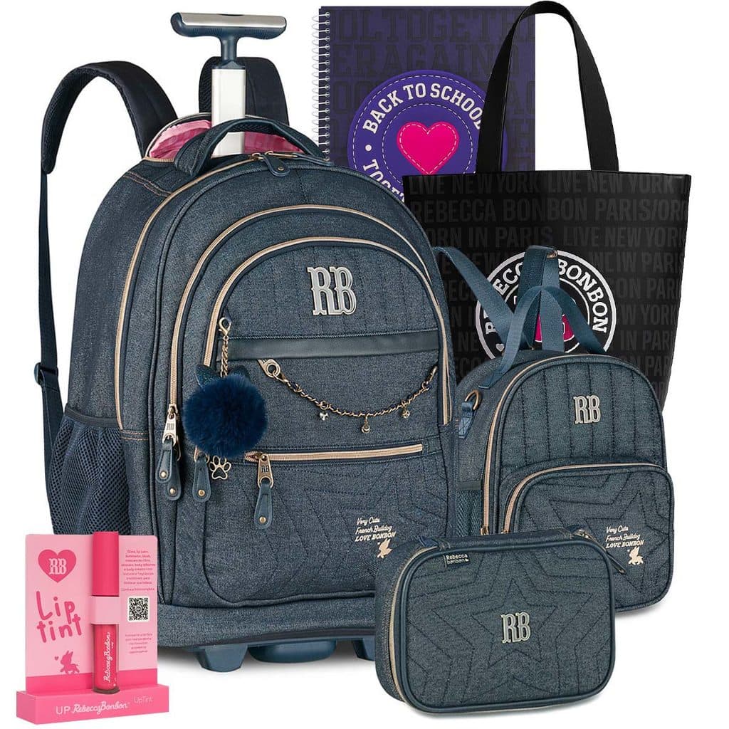 Kit Mochila Escolar Rb Rebecca Bonbon Lançamento Rodinhas