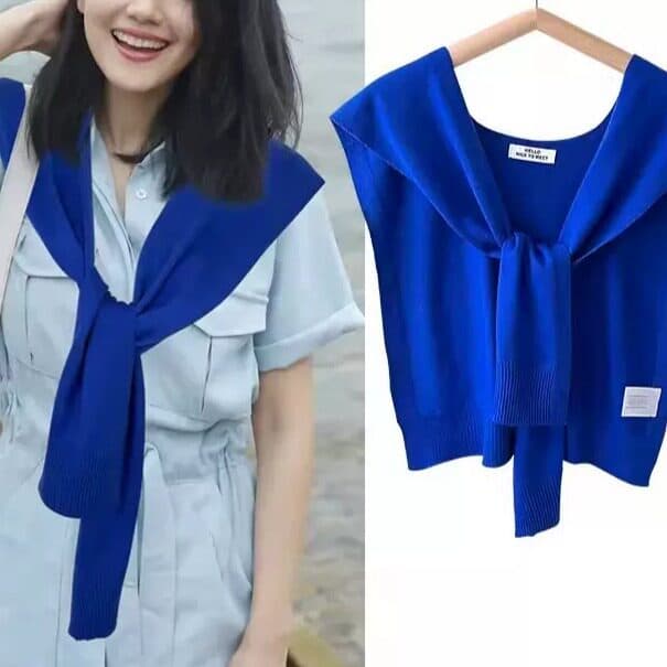 Xale feminino jogo exterior 2026 novo estilo primavera verão cachecol estilo coreano atmosfera ombreiras de malha camisa