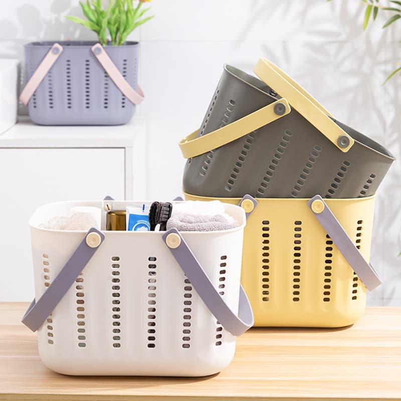 Cesta de banho portátil para banheiro, cesta de banho para estudantes, banho de plástico, Shampoo, cesta de armazenament