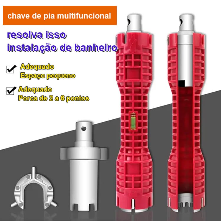[Versátil] Bathroom plumbing wrench Multipurpose household plumbing sink wrench Chave/Canos/Ferramenta