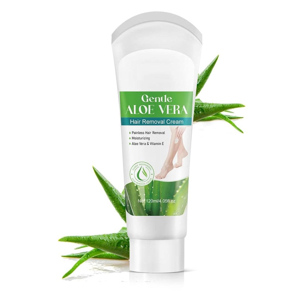 Creme Depilatório Suave com Aloe Vera e Vitamina E, Remoção de Pelos Indolor, Hidratante para Limpeza Diária e Depilação