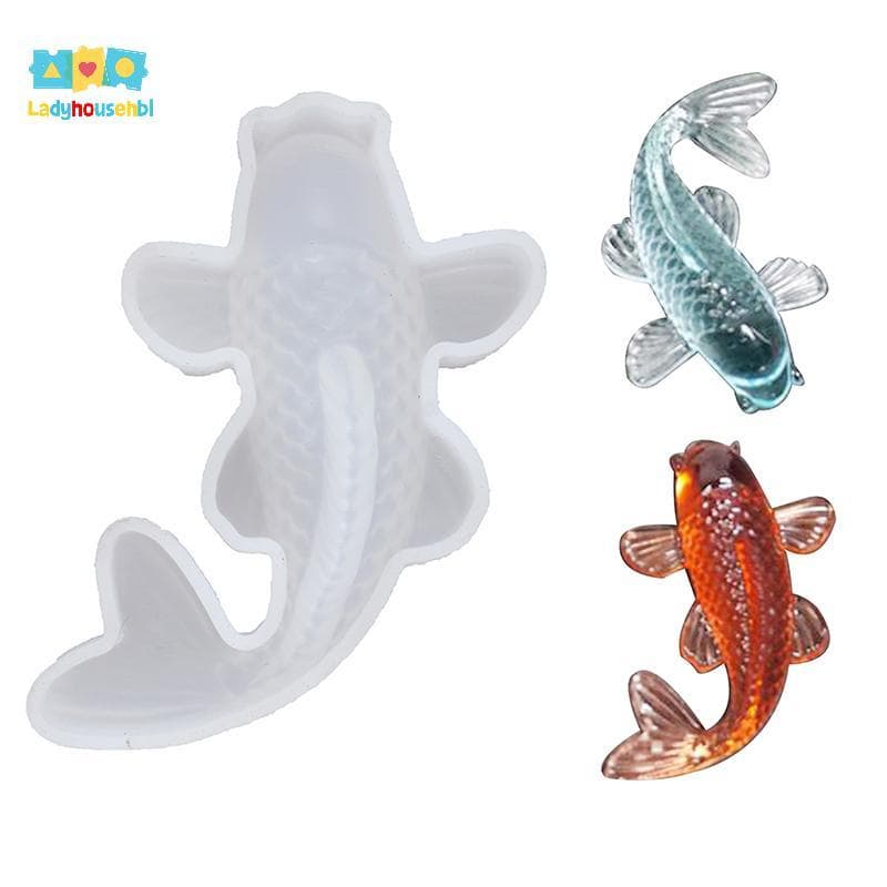 LAHG > 3D Luy Koi Peixe Molde De Silicone DIY Resina Fundição Arte Jóias Fazendo Artesanato Epóxi Novo