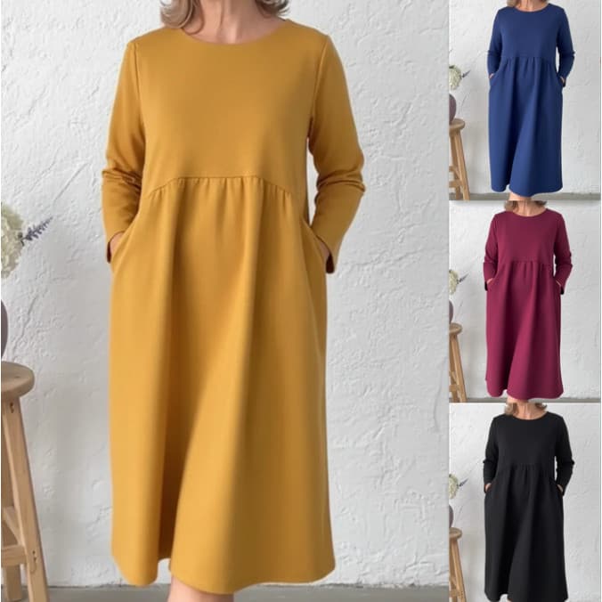Comércio exterior Cross-Border 2026 outono inverno novo estilo cor sólida desenhar dobra em torno do pescoço bolso manga