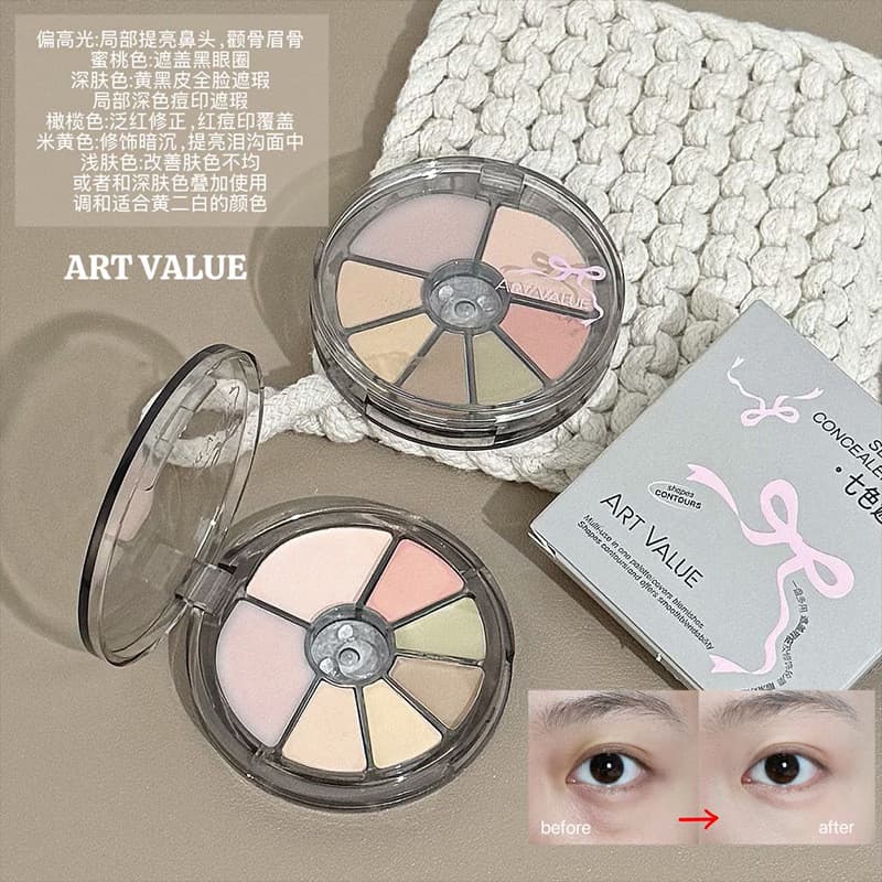 Xiaoyu Begonia recomendado corretivo de sete cores cobre olheiras marcas de Acne linhas de lei manchas corretivo de bril